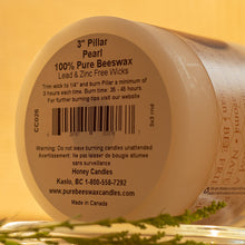 Load image into Gallery viewer, 100% Pure Beeswax Pillar Candle from Canada 3x3