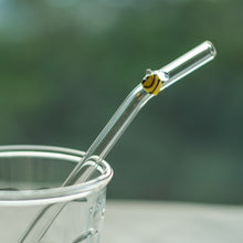 Load image into Gallery viewer, Bee Glass Drinking Straw