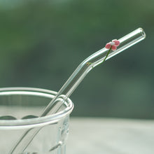 Load image into Gallery viewer, Floral Glass Drinking Straw