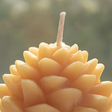 Load image into Gallery viewer, 100% Natural Pine Cone Beeswax Candle from Canada
