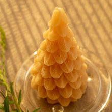 Load image into Gallery viewer, 100% Natural Yule Tree Beeswax Candle for the Holidays
