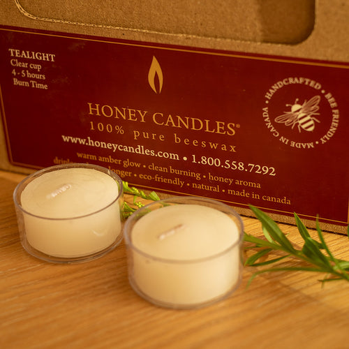 100% Natural Beeswax Tealight Candle from Canada