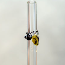 Load image into Gallery viewer, Bee Glass Drinking Straw
