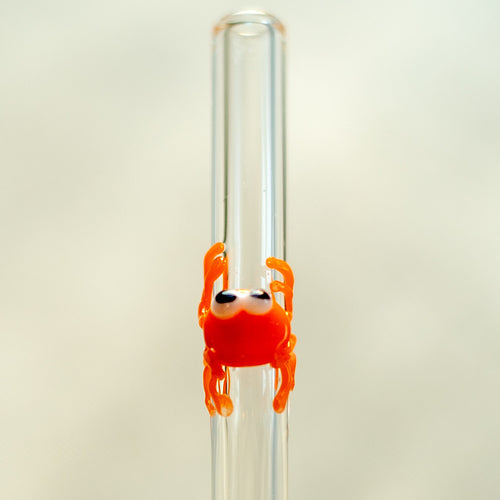 Crab Glass Drinking Straw